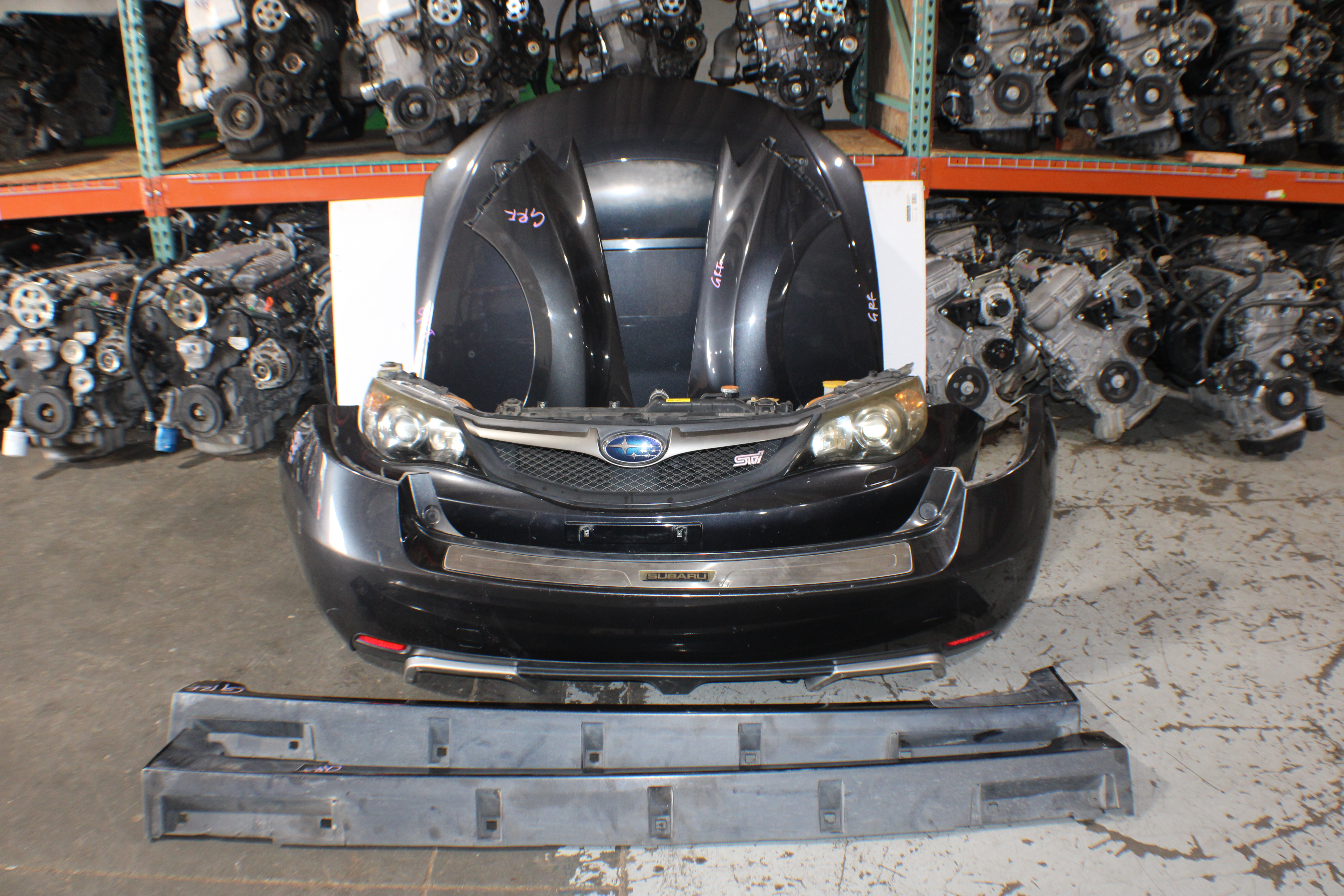 JDM 2008-2014 SUBARU WRX STI V10 FRONT END NOSE CUT CONVERSION HOOD FENDERS HEADLIGHTS BUMPERS