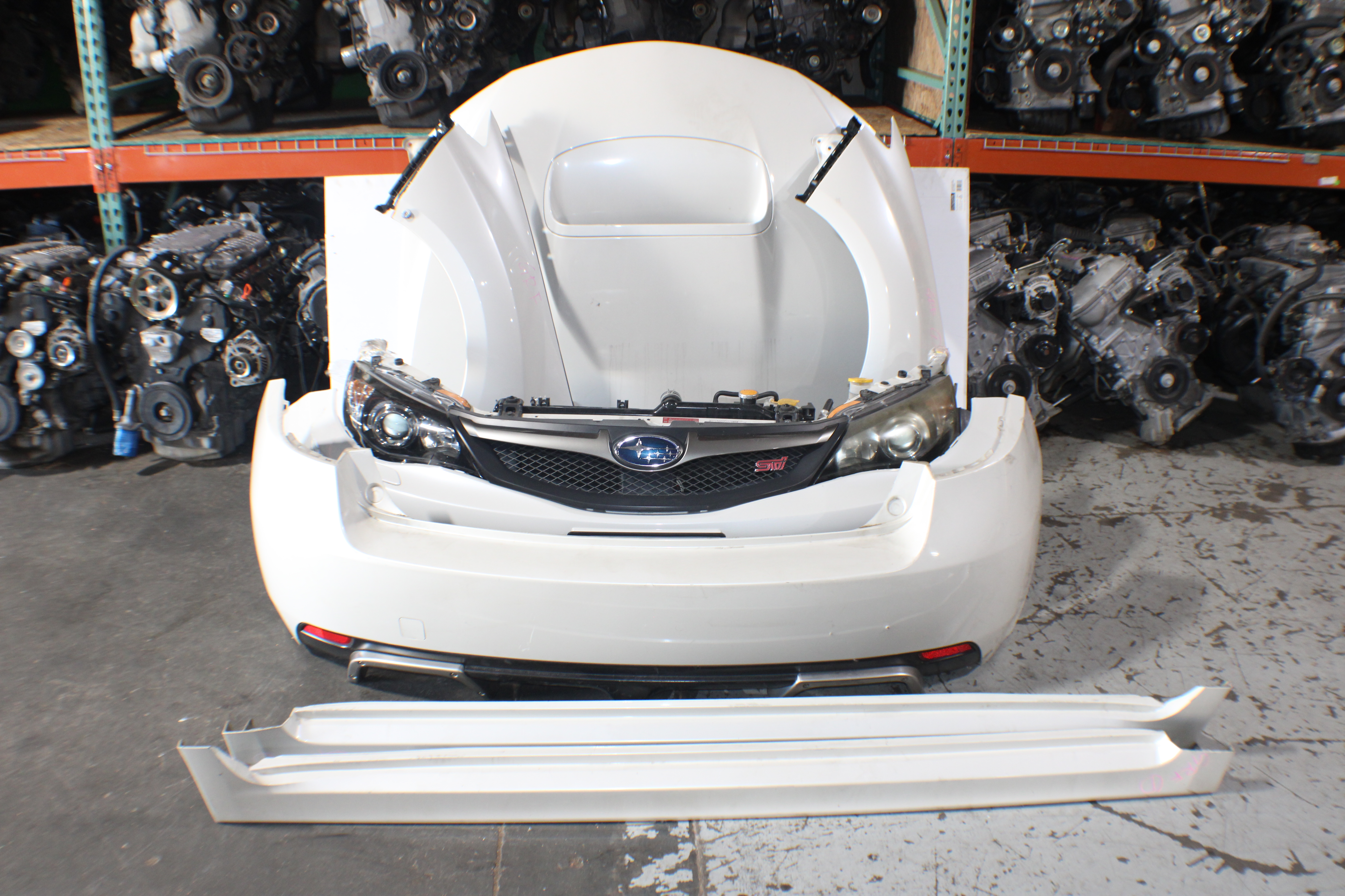 JDM 2008-2014 SUBARU WRX STI V10 FRONT END NOSE CUT CONVERSION HOOD FENDERS HEADLIGHT BOTH BUMPERS